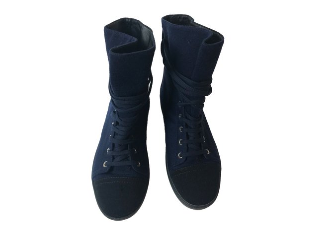 Chanel sneakers Toile Bleu Marine  ref.52112