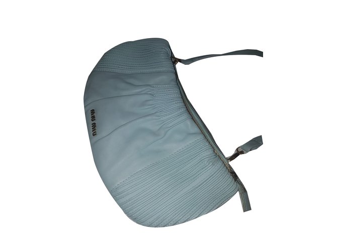 Miu Miu Handbags Blue Leather  ref.52178
