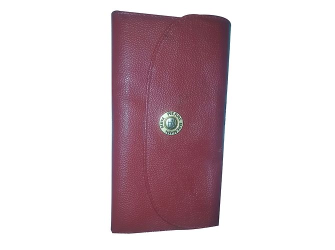 Bolsa Pierre Balmain de couro vermelho escuro Bordeaux