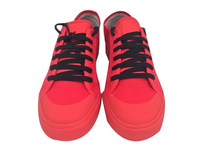 Adidas Baskets homme Coton Rouge  ref.52207