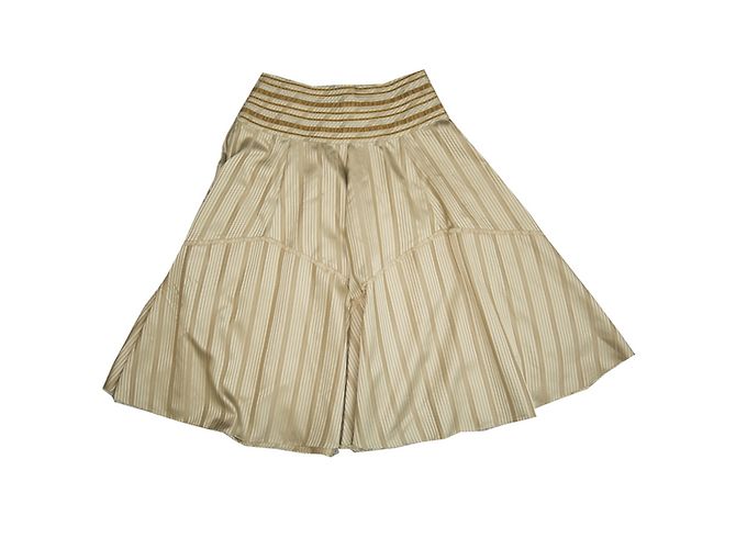 Falda de seda dorada de corte evasé Armand Ventilo Dorado