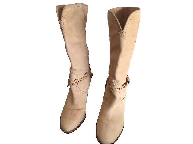 Botas Ralph Lauren de gamuza beige