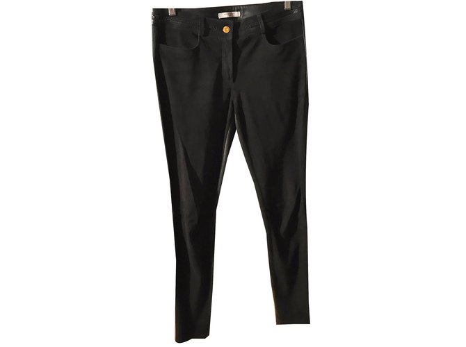 Givenchy calça, leggings Preto Pele de cordeiro Camurça  ref.52323