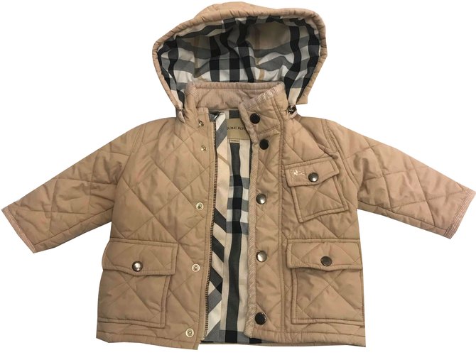 Burberry Girl Coats outerwear Beige Cotton Polyester  ref.52326