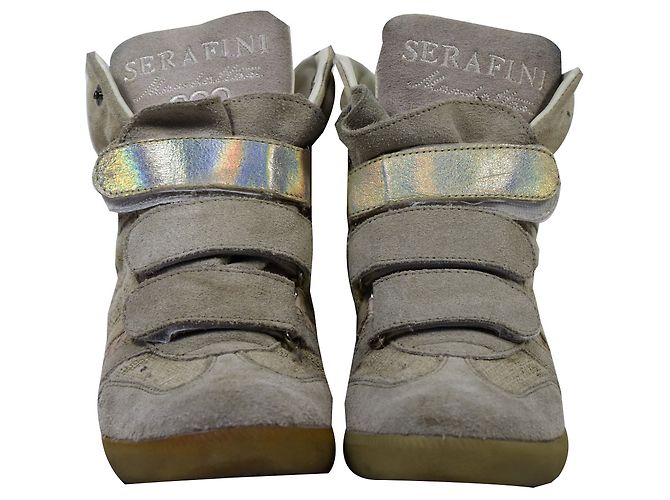 Baskets Serafini Manhattan Beige en Daim