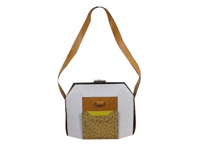 Hermès Sac autruche Bianco Pelli esotiche