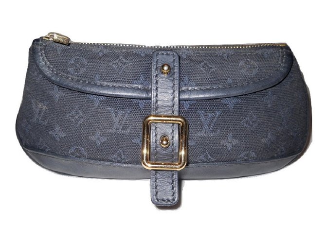 Louis Vuitton vintage anne Sophie mini Monogram Blue Leather Cloth  ref.52368 - Joli Closet