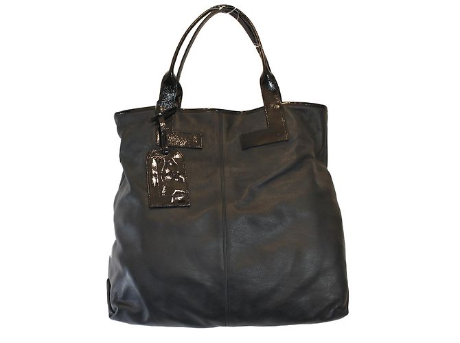 Autre Marque Cabas en cuir Lamarthe Noir Gris