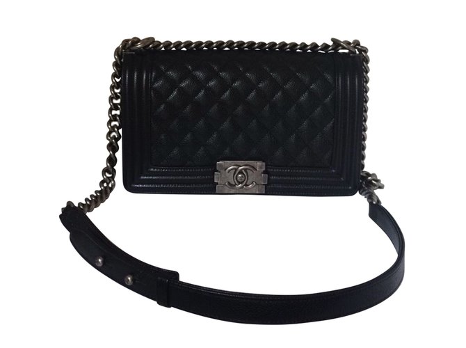 Boy Chanel Handbags Black Leather  ref.52533