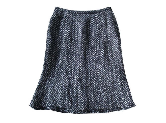 Gerard Darel Skirts Black White Wool  ref.52539