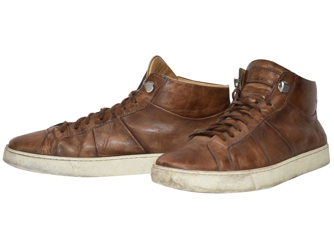 sneakers marron homme cuir