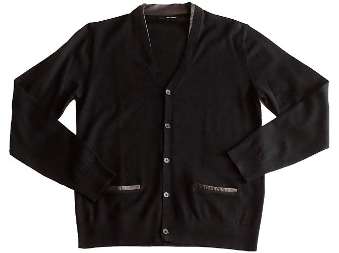 The Kooples Weste aus schwarzer Merinowolle mit Lammfell M