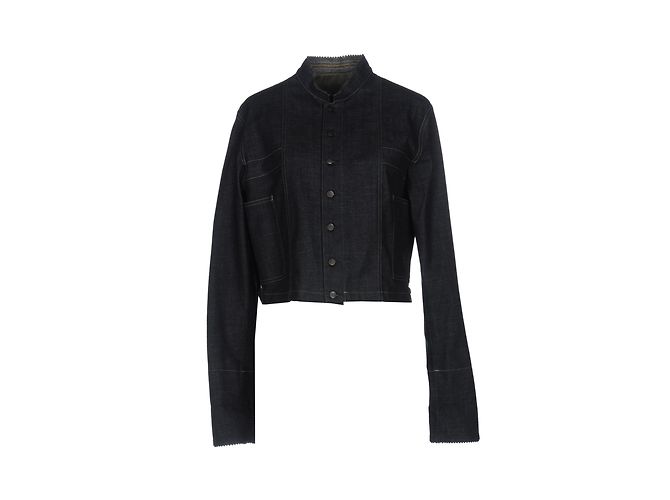 Marithé et François Girbaud Navy Blue Cotton Biker Jacket