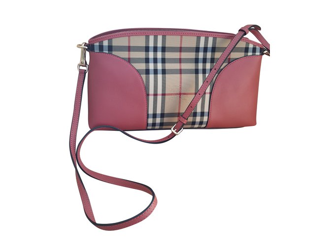 Burberry Handbags Pink Beige Leather  ref.52738