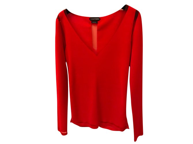 Tom Ford Openback Pullover Orange Viscose 