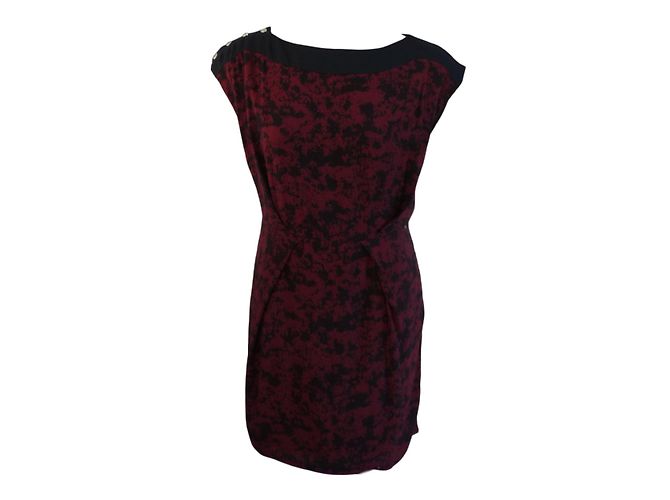 Abito Ikks in viscosa bordeaux e nero Multicolore