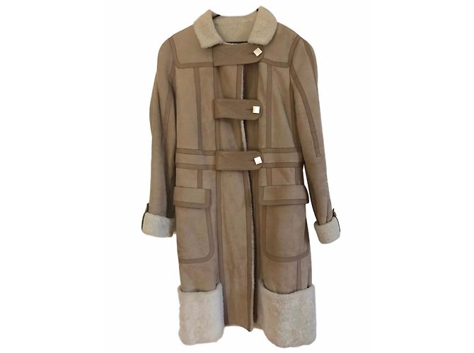 Abrigo de cordero Louis Vuitton Beige