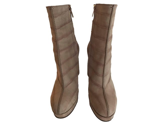Yves Saint Laurent Botas Ankle YIS JANIS Bege