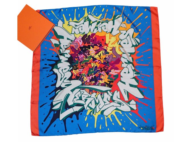 hermes graffiti scarf