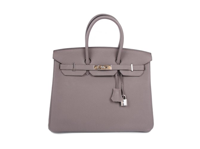 Hermès Birkin Togo 35 Etain Palladium Hardware - taupe Grey Leather  ref.52904