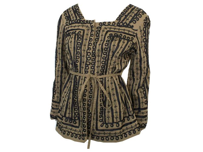 Autre Marque Chaqueta Almatrichi de algodón con bordados negros Castaño Multicolor