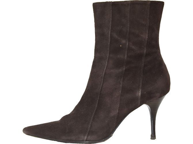 Botas de Cano Curto Bcbg Max Azria Marrom de Pele de Cervo 38 Castanho escuro