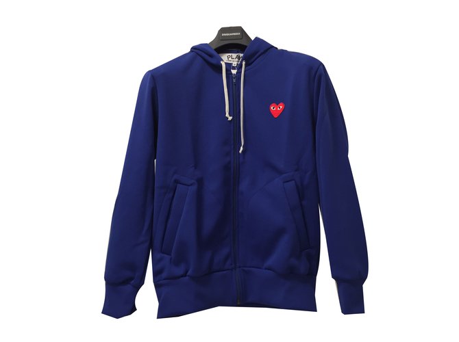 Comme Des Garcons Sweaters Blue Polyester  ref.52979
