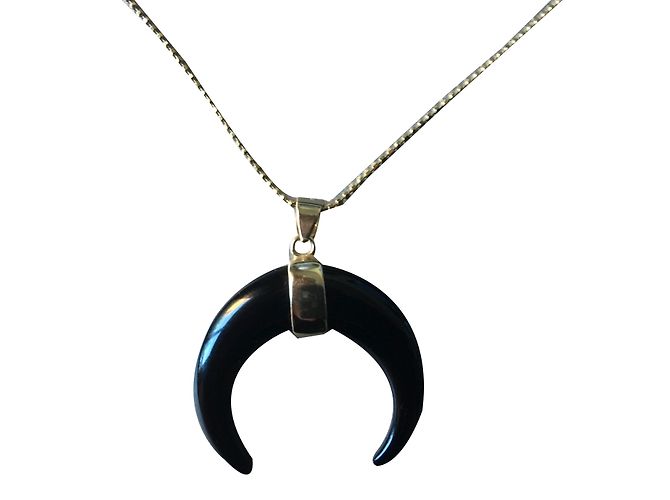 No Name Collana argentata nera Nero 