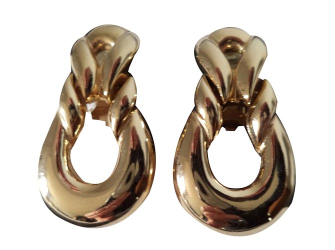 Christian Dior Brincos Dourado Metal  ref.53063