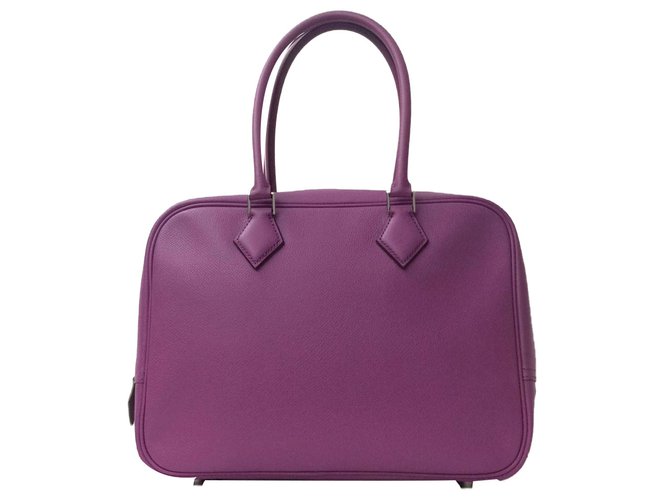 Hermès Bolsa de pluma Púrpura Cuero  ref.53065