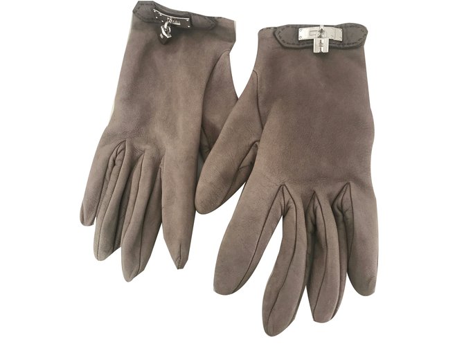 Hermès Kelly Gloves Olive green Leather  ref.53070