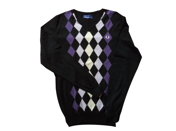 Fred Perry Pullover Lila Wolle