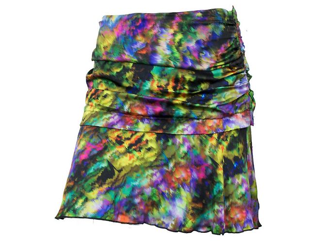 Autre Marque Jeff Marble Patterned Multi Coloured Silk Mini Skirt Multiple colors