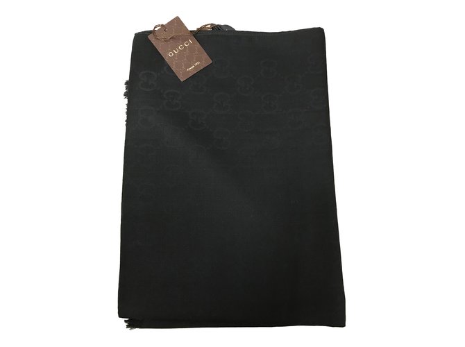 Gucci scarf Black Wool  ref.53126