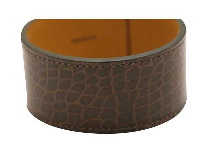 Hermès Bracelets Dark brown Exotic leather  ref.53166