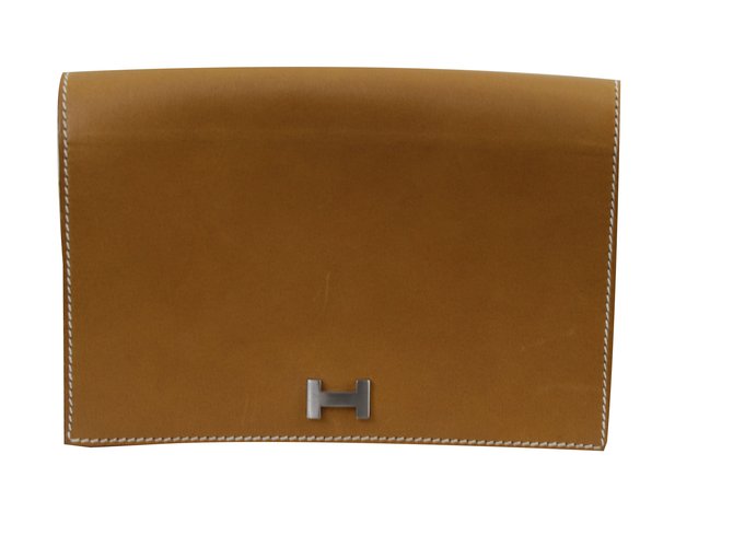 Hermès Purses, wallets, cases Brown Leather  ref.53243