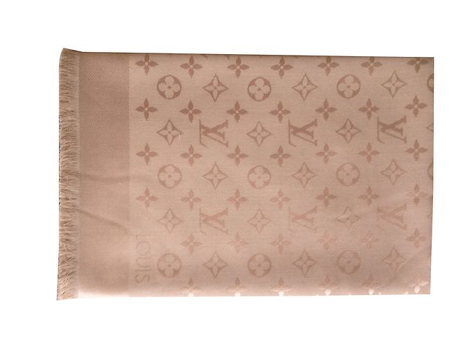 Louis Vuitton Klassischer Monogrammschal Bronze Seide