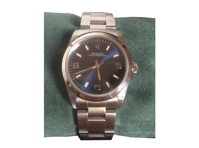 Rolex Oyster perpetual Navy blue Steel  ref.53375