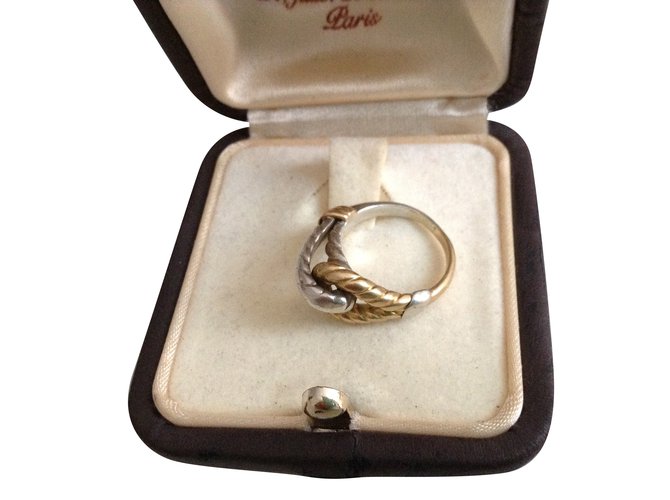 Hermès anillo Plata Dorado Plata Oro  ref.53473