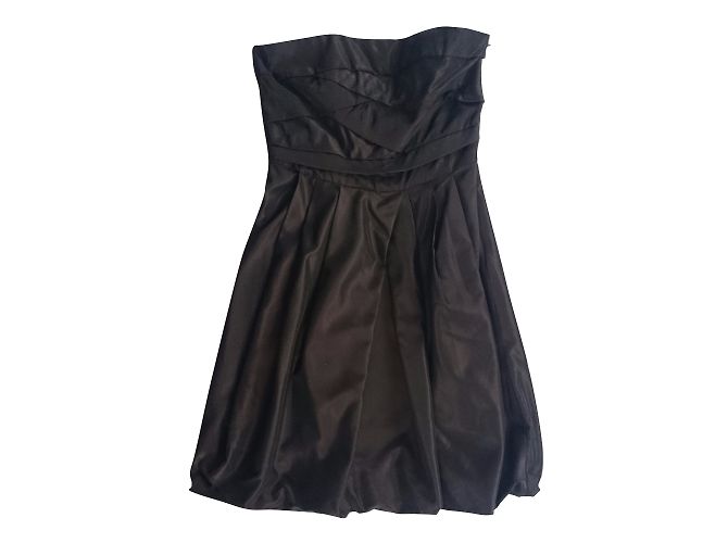 Robe de soirée bustier Zara drapée prune irisé
