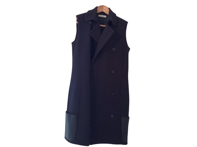 Céline Coats, Outerwear Navy blue Wool  ref.53574