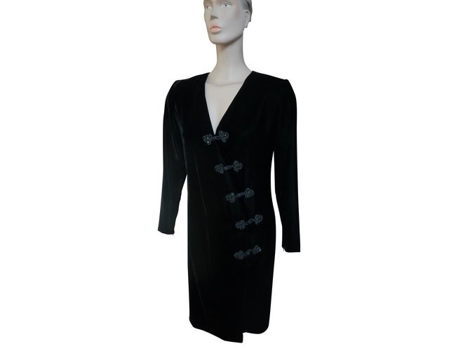 Yves Saint Laurent Dresses Black Silk  ref.53580