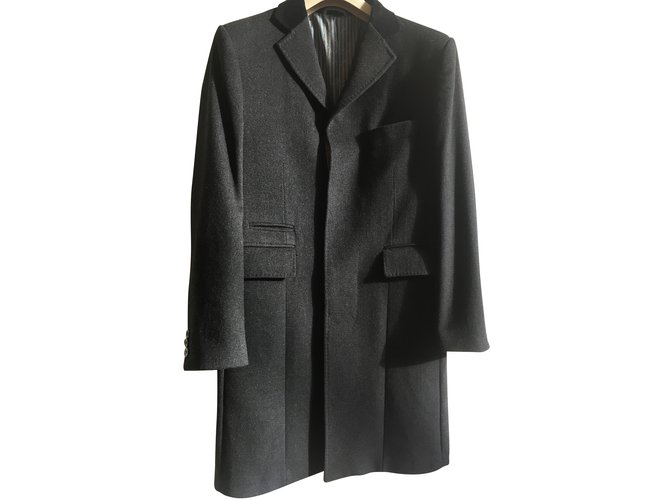 Autre Marque smart overcoat Dark grey Wool  ref.53620
