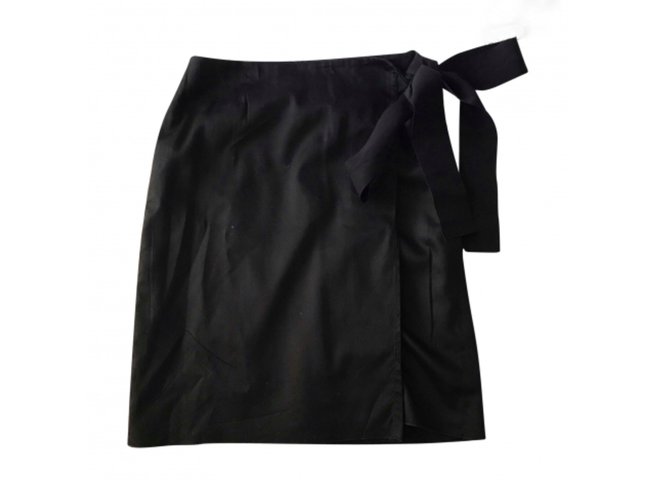 Prada wraparound skirt Black Cotton  ref.53691