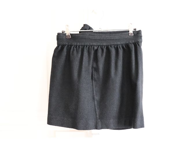Isabel Marant Marant Mini Wickelrock aus Wolle Anthrazitgrau