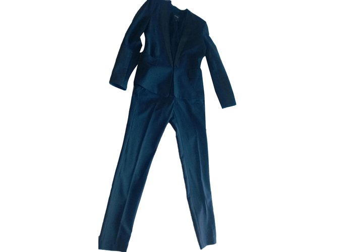 Maje Pantsuit Navy blue Wool  ref.53702
