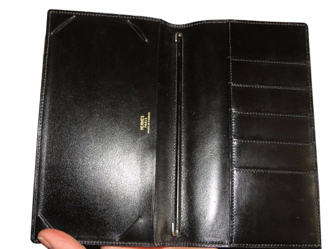 Hermès Wallets Small accessories Black Leather  ref.53787