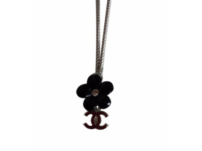 Chanel Necklaces Black Silver  ref.53790