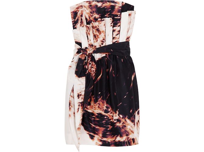 Sass & Bide Afraid Of The Dark Vestido Mini de Seda con Estampado Digital Castaño