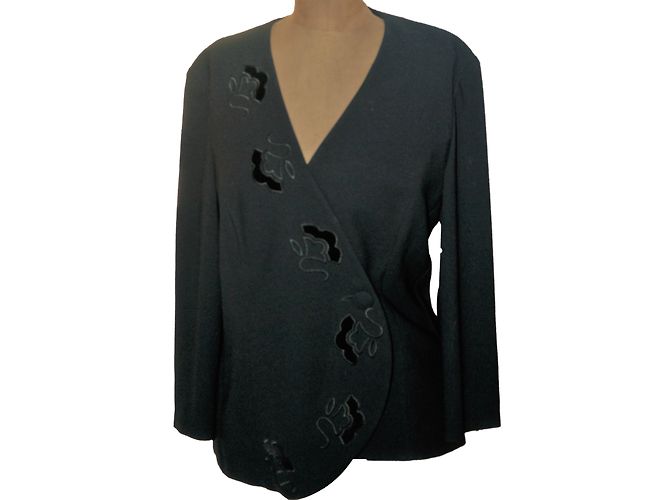 Weill Embroidered Crossover Jacket Black